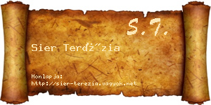 Sier Terézia névjegykártya