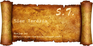 Sier Terézia névjegykártya